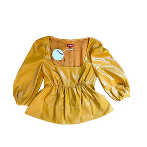 NWT STAUD PU SQUARE NECK PEPLUM SOHPIE TOP